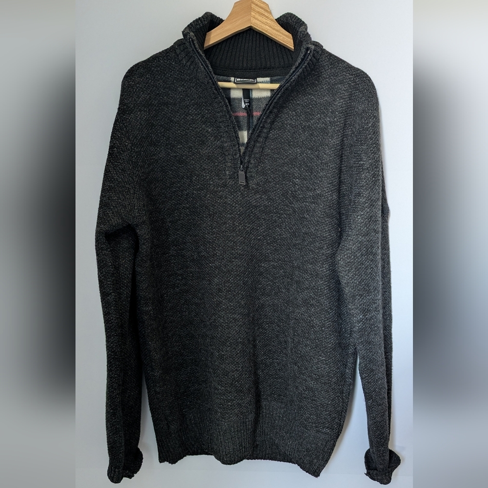 Bench Fleece Lined Palacio Black Marl Sweater for Men New With Tags